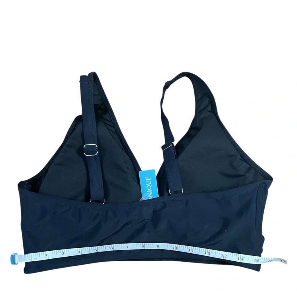 NWT Yonique Bikini Top Elegant‎ Criss Cross Design Adjustable XL
